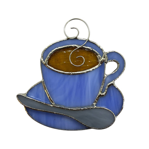 Glass Cover- Coffee Time (Light Blue Glass)