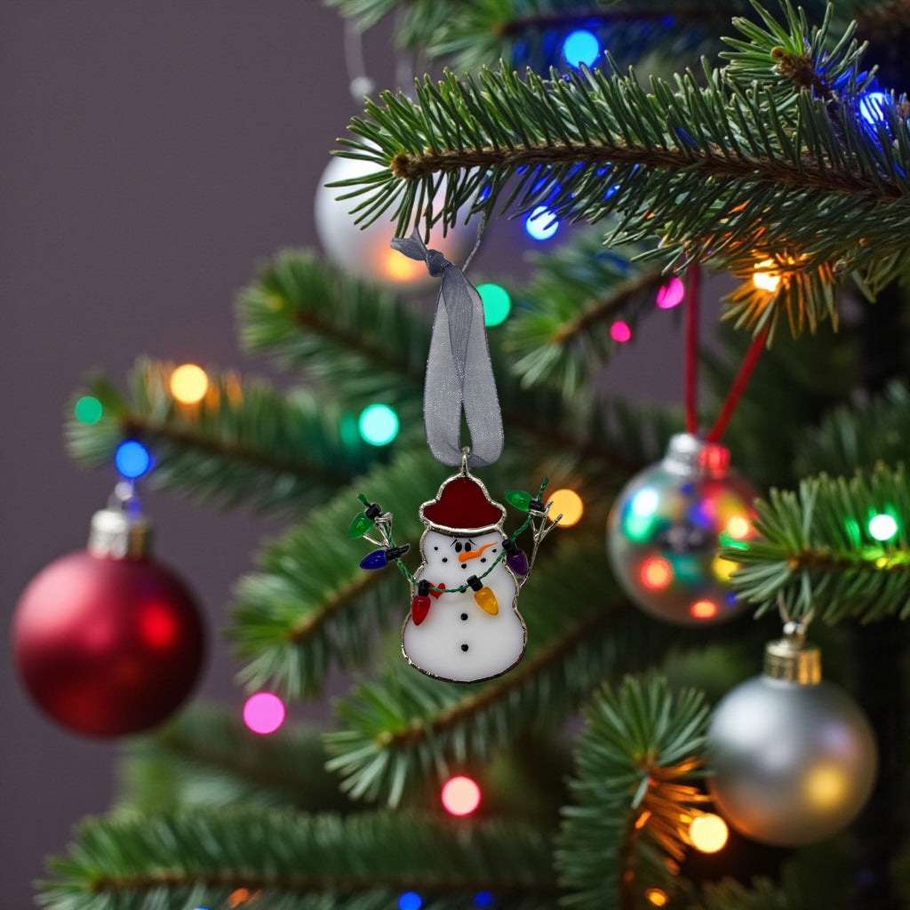 Swittle- Snowman RED HAT Ornament