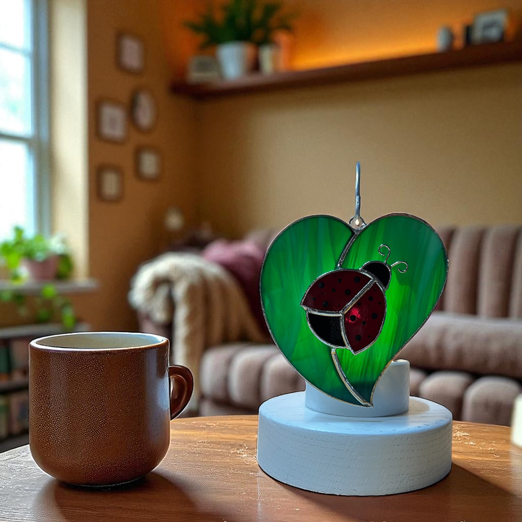 Glass Cover- Ladybug on Leaf