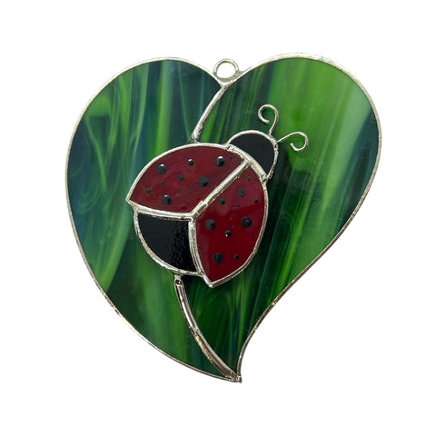 Glass Cover- Ladybug on Leaf