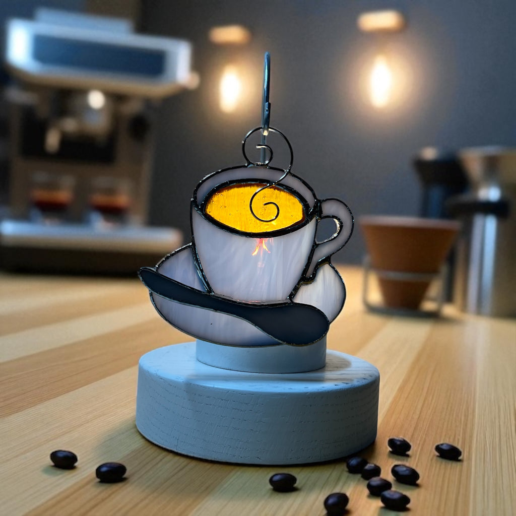 Glass Cover- Coffee Time (Light Blue Glass)