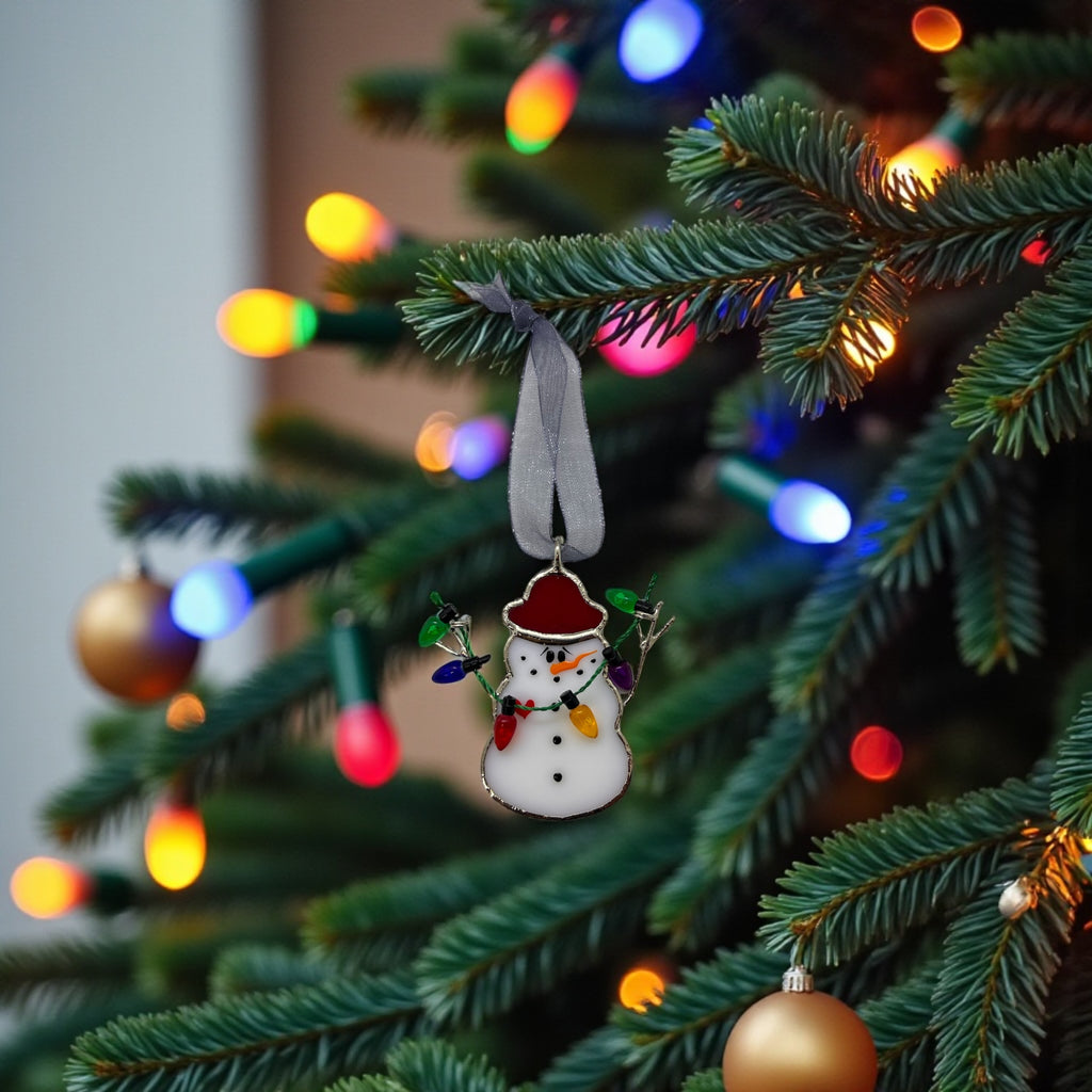 Swittle- Snowman RED HAT Ornament
