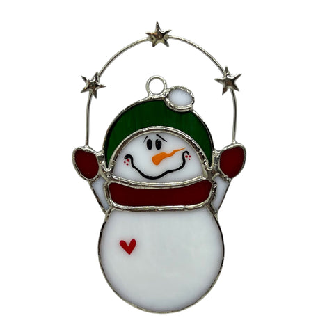 Glass Cover- Snowman and Stars