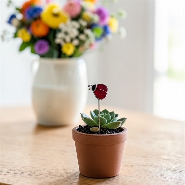 Mini Plant Stake- Spring LADYBUG