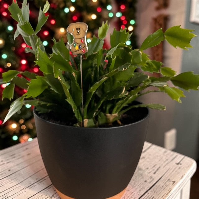 Mini Plant Stake- Christmas Puppy