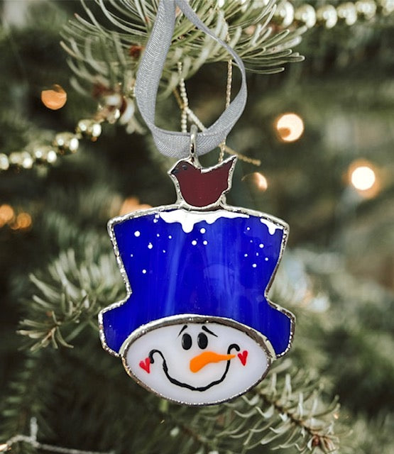 Swittle- Snowman with Cardinal Ornament