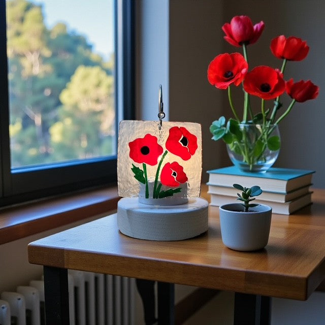 Glass Cover- Poppies