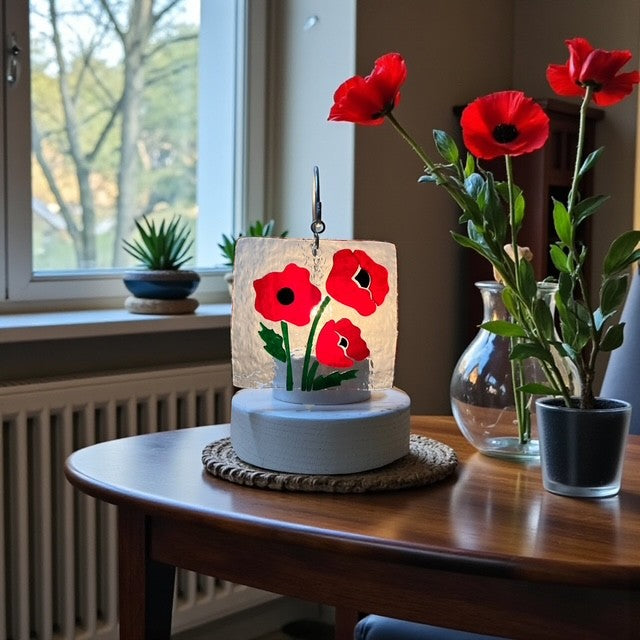 Glass Cover- Poppies