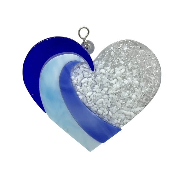 Glass Cover- Beach Wave Heart