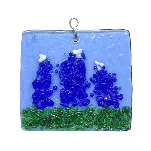 Glass Cover- Blue Flowers / Bluebonnets