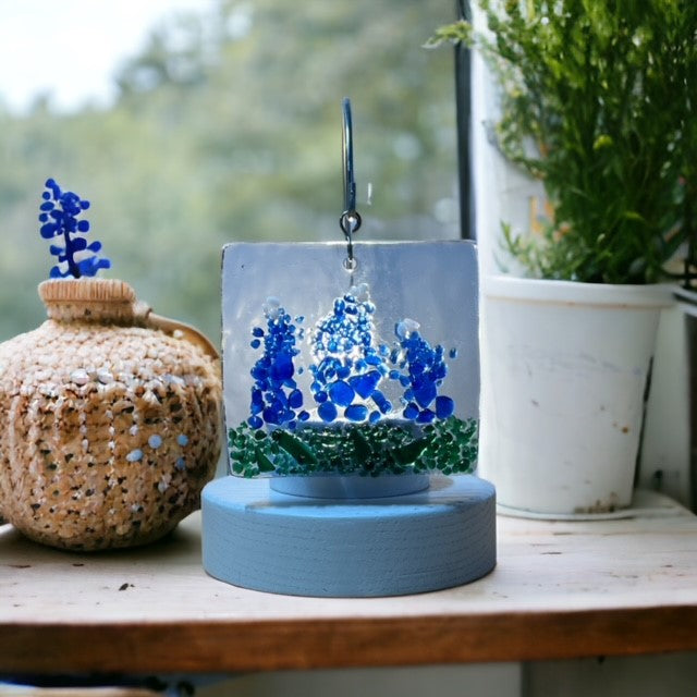 Glass Cover- Blue Flowers / Bluebonnets