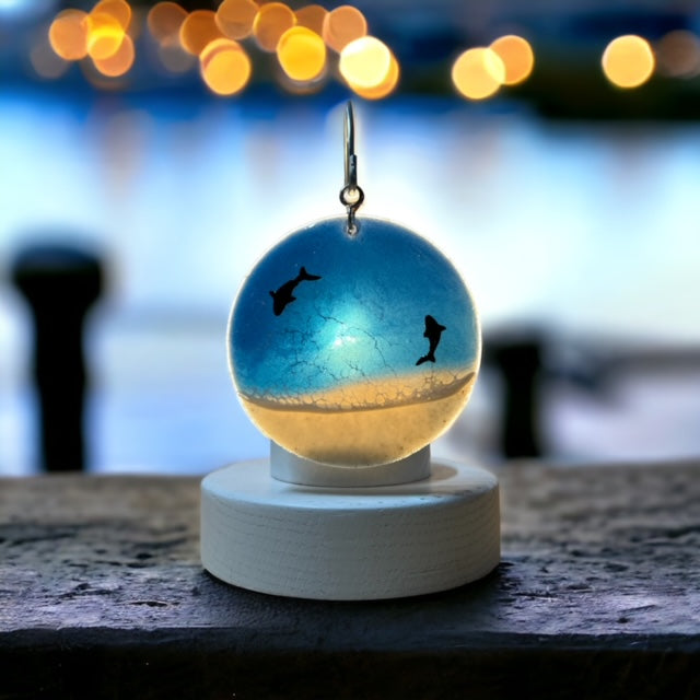 Glass Cover- Beach Wave Circle/ Sharks