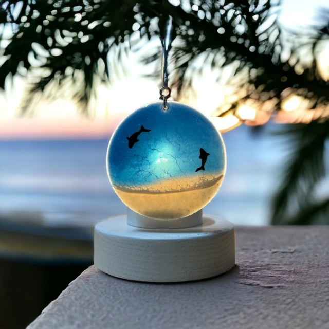 Glass Cover- Beach Wave Circle/ Sharks