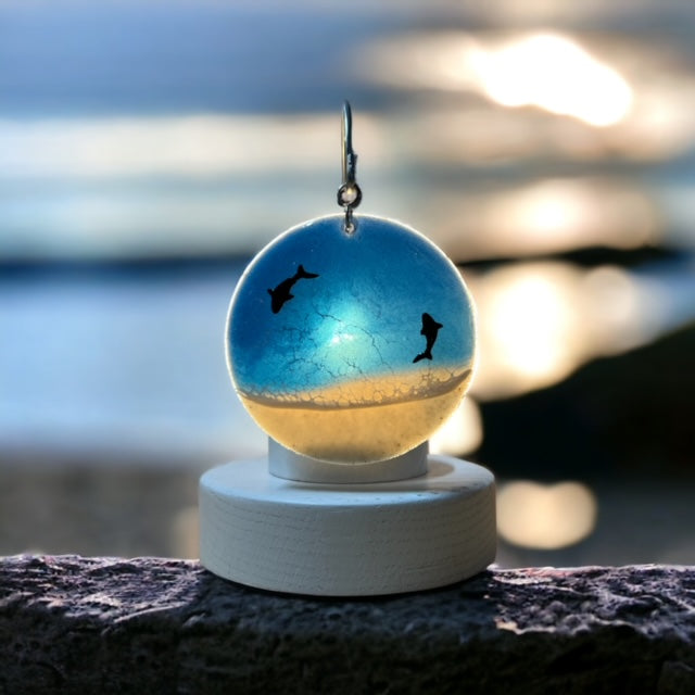 Glass Cover- Beach Wave Circle/ Sharks