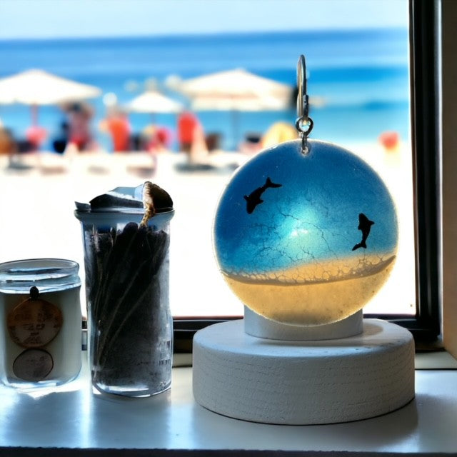 Glass Cover- Beach Wave Circle/ Sharks