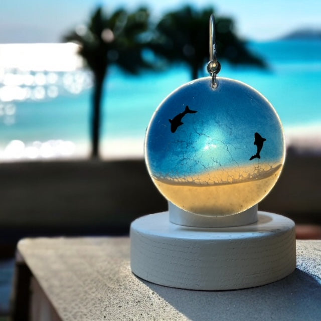 Glass Cover- Beach Wave Circle/ Sharks