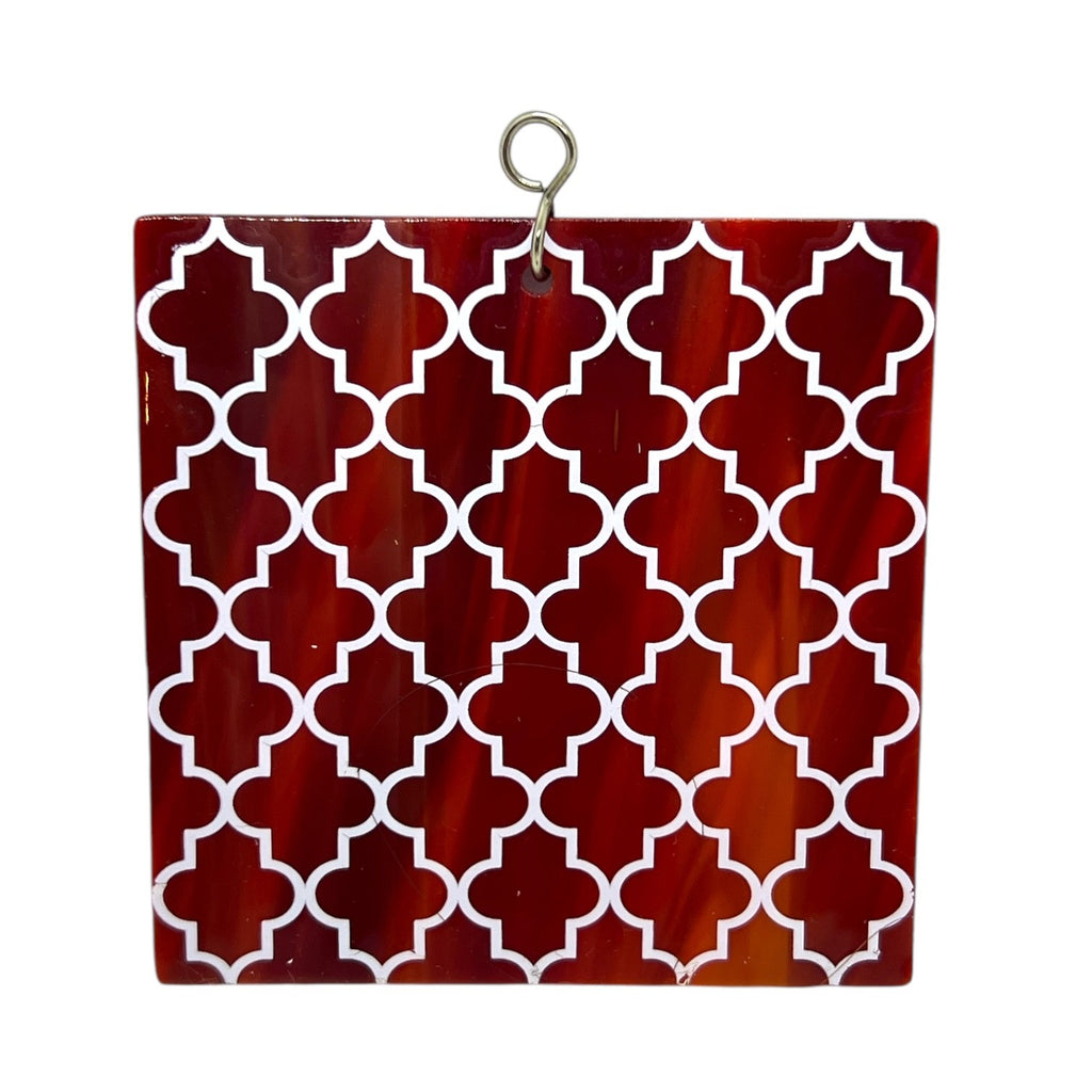 Glass Cover- Red Fused Deco