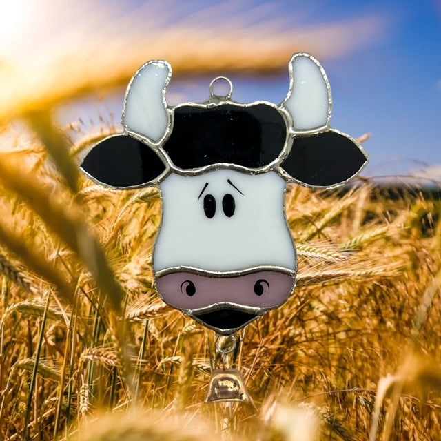 Glass Cover- Cow with Bell