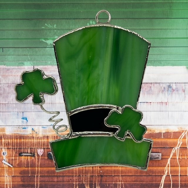 Glass Cover- Shamrock Hat