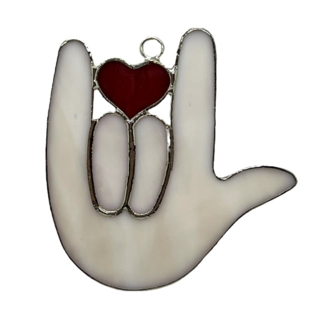 Glass Cover- I Love You / Sign Language Hand