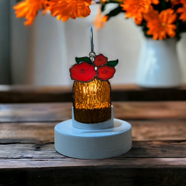 Glass Cover- Flower (FALL) Jar