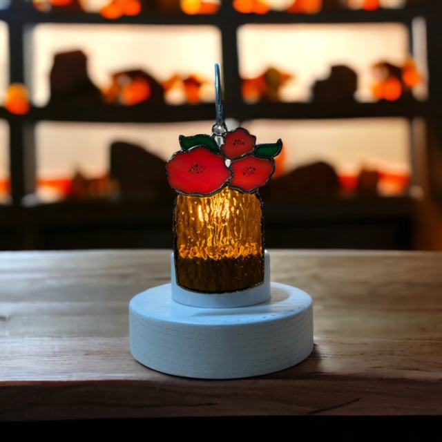 Glass Cover- Flower (FALL) Jar