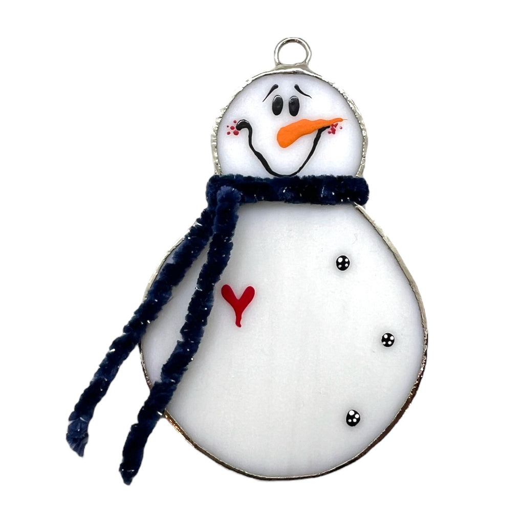 Glass Cover- Snowbaby with Scarf (Red, Blue or Green Sparkle Scarf)