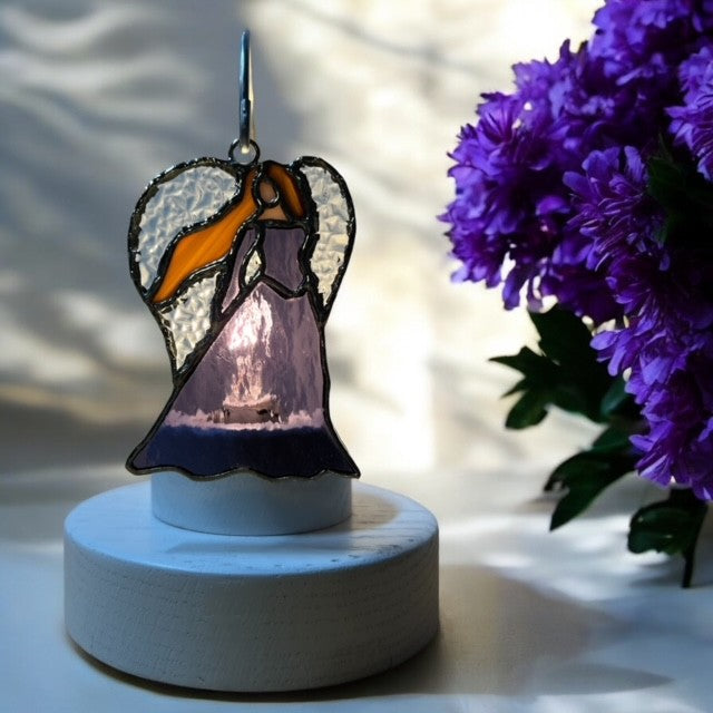 Glass Cover- The Angel of Hope , Spring Purple