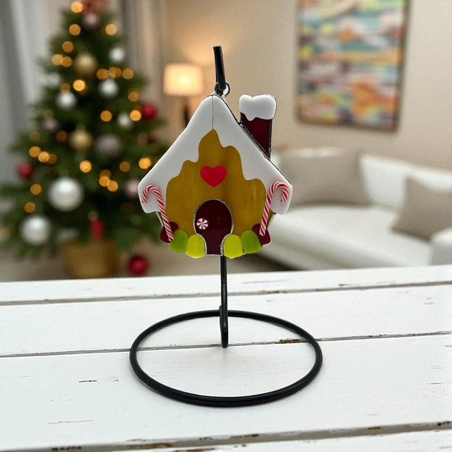Glass Cover- Gingerbread Candy House