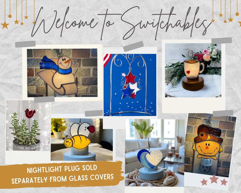 Glass Cover- Reindeer with Christmas Lights