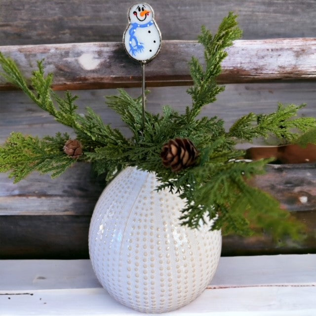 Holiday Mini Plant Stake- Winter Snowman