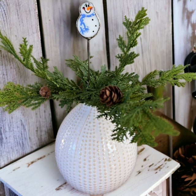 Holiday Mini Plant Stake- Winter Snowman