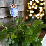 Holiday Mini Plant Stake- Winter Snowman