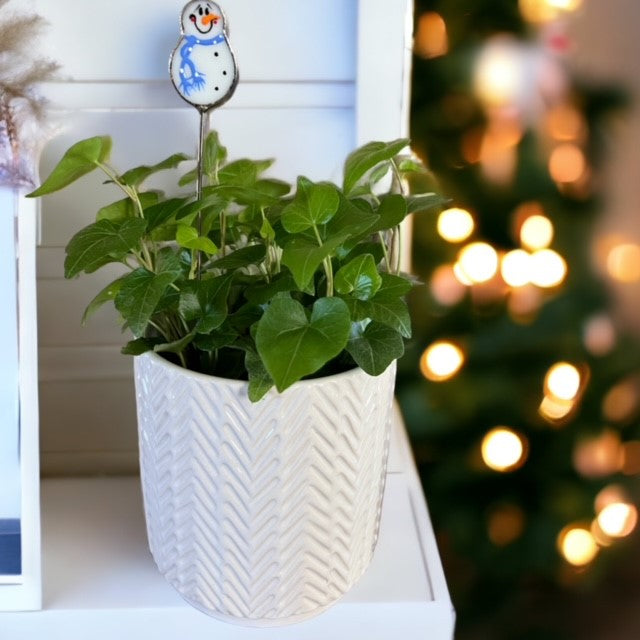 Holiday Mini Plant Stake- Winter Snowman