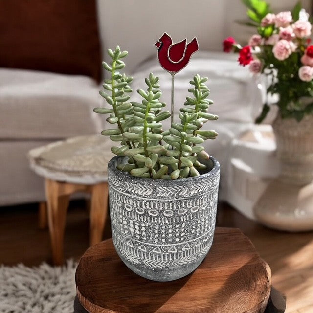 Holiday Mini Plant Stake- Cardinal