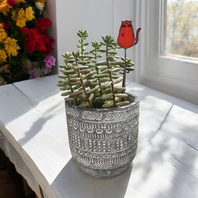 Holiday Mini Plant Stake- Orange Cat