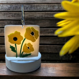 Glass Cover- Yellow Flowers / Gray Background