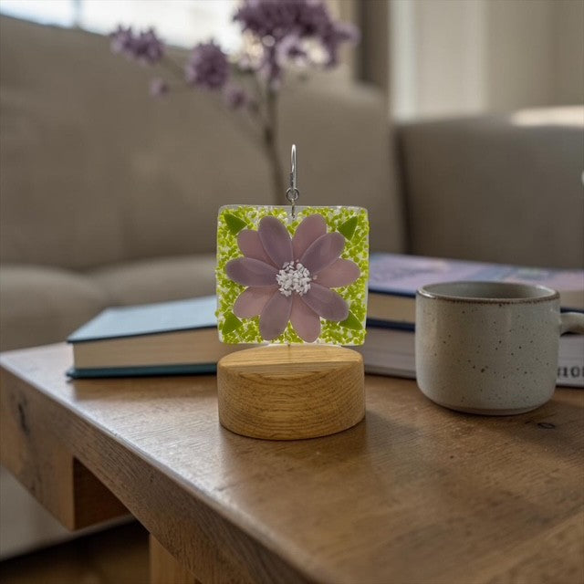 Glass Cover- Fused Flower (Mauve/Lavender) (Coming Soon)