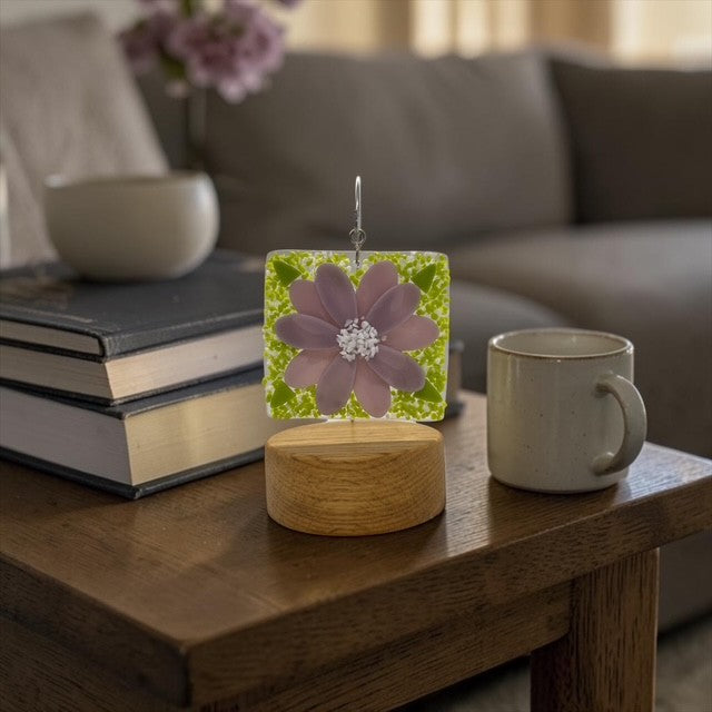 Glass Cover- Fused Flower (Mauve/Lavender) (Coming Soon)
