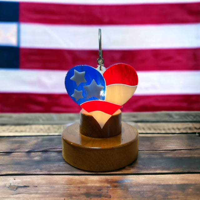 Glass Cover- Flag Heart