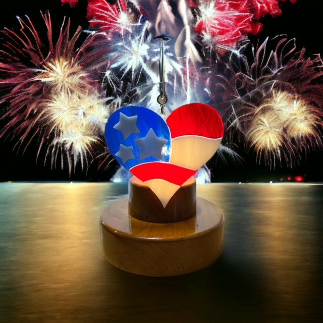 Glass Cover- Flag Heart