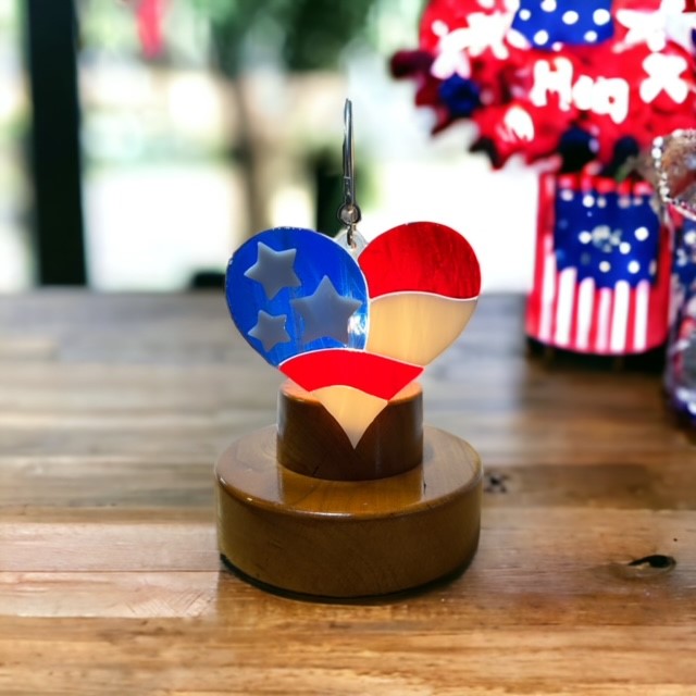 Glass Cover- Flag Heart