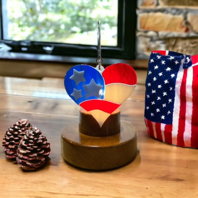 Glass Cover- Flag Heart