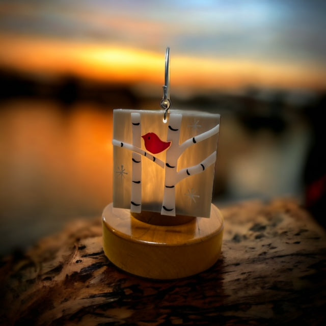 Glass Cover- Birch Trees WINTER