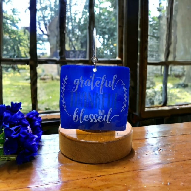 Glass Cover- GRATEFUL, THANKFUL, BLESSED