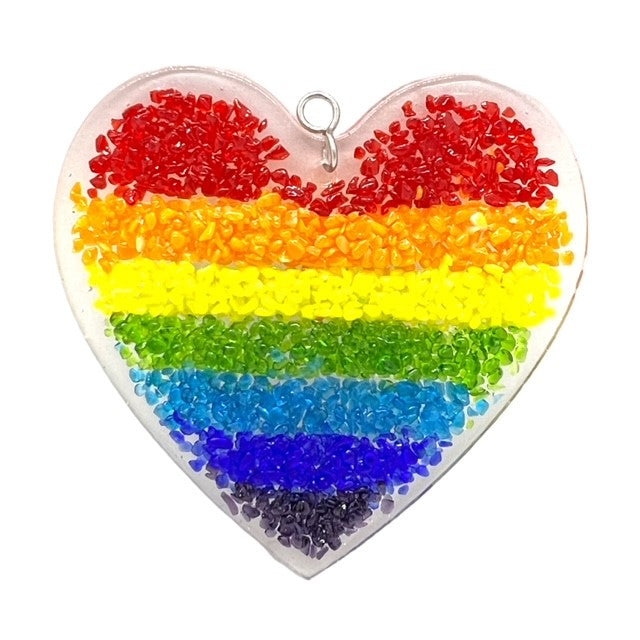 Glass Cover- Rainbow Heart