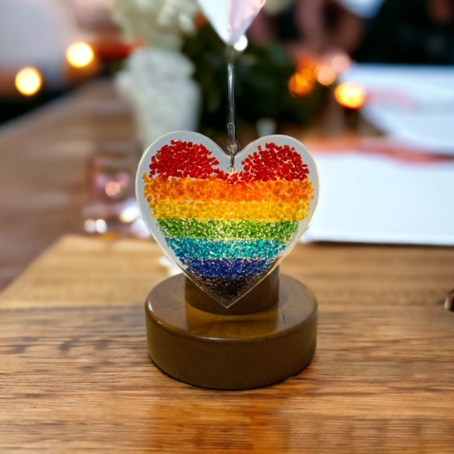 Glass Cover- Rainbow Heart