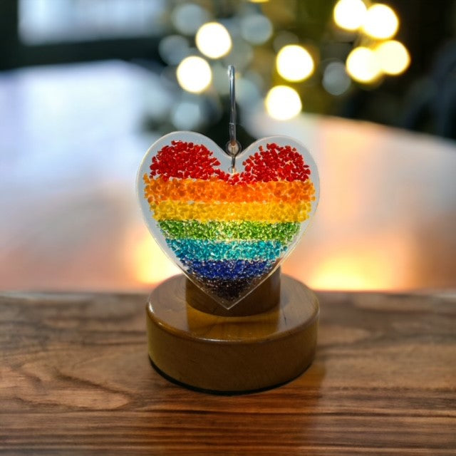 Glass Cover- Rainbow Heart