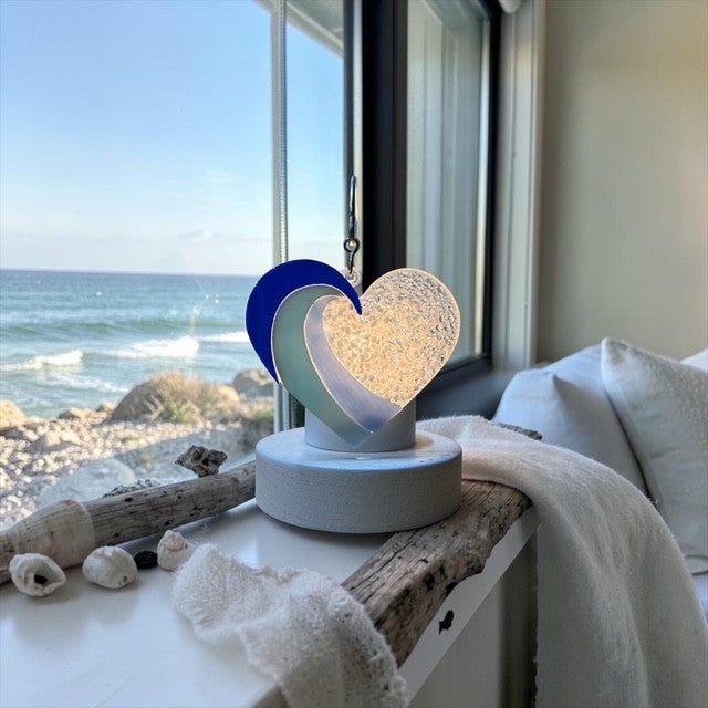 Glass Cover- Beach Wave Heart