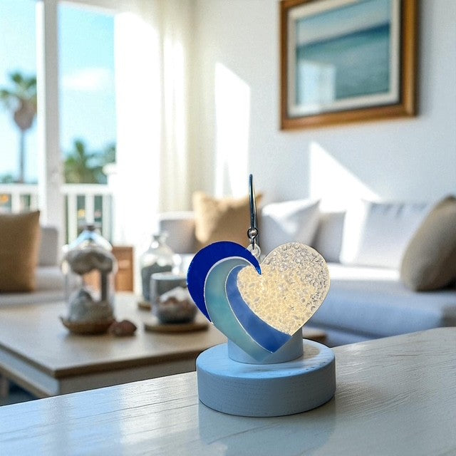 Glass Cover- Beach Wave Heart
